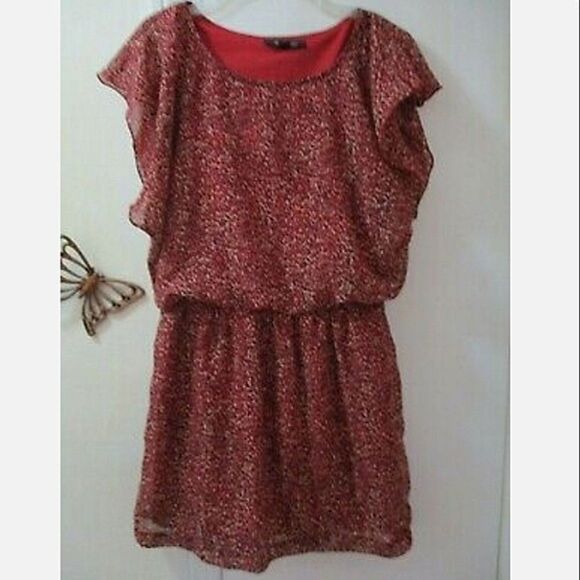 F21 Forever Flutter Sleeve Dress L - Picture 1 of 9